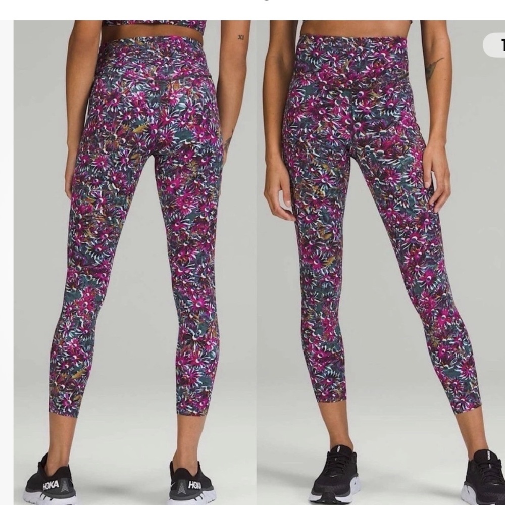 Bundle Base Pace HR Fleece floral electric & Wunder Train HR Crop Camo tights